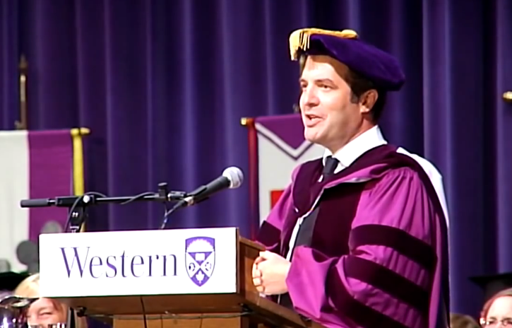 Comedian and television personality Rick Mercer delivers an inspiring Commencement speech